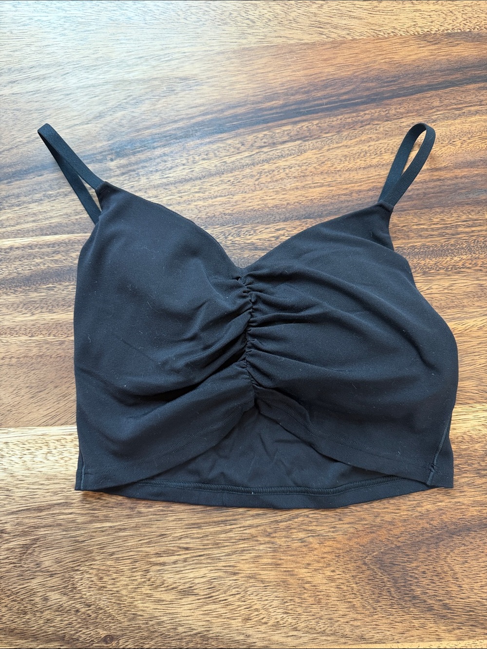Black Ruched Cami Crop Top from Offline by Aerie